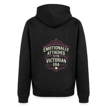 Geschichtsfächer Aus Der Viktorianischen Zeit, - Unisex Premium Bio Zip Hoodie - Schwarz - Hinten - Nico (187cm)