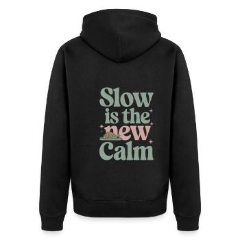 Schildkrötenpflege Für Besitzer Von - Unisex Premium Bio Zip Hoodie - Schwarz - Hinten - Nico (187cm)