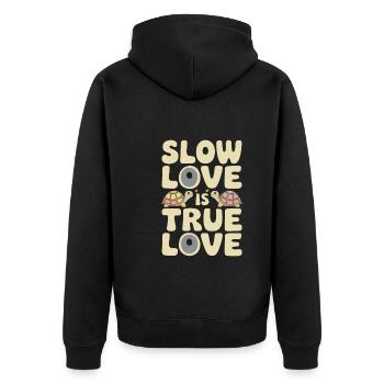 Schildkrötenpflege Für Besitzer Von - Unisex Premium Bio Zip Hoodie - Schwarz - Hinten - Nico (187cm)