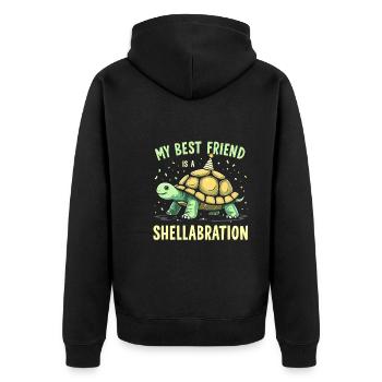 Schildkrötenpflege Für Besitzer Von - Unisex Premium Bio Zip Hoodie - Schwarz - Hinten - Nico (187cm)