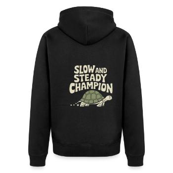 Schildkrötenpflege Für Besitzer Von - Unisex Premium Bio Zip Hoodie - Schwarz - Hinten - Nico (187cm)