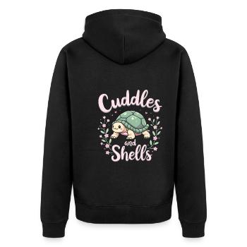Schildkrötenpflege Für Besitzer Von - Unisex Premium Bio Zip Hoodie - Schwarz - Hinten - Nico (187cm)
