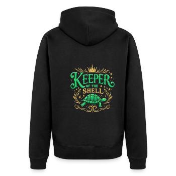 Schildkrötenpflege Für Besitzer Von - Unisex Premium Bio Zip Hoodie - Schwarz - Hinten - Nico (187cm)