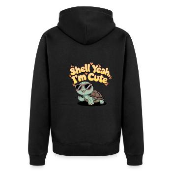 Schildkrötenpflege Für Besitzer Von - Unisex Premium Bio Zip Hoodie - Schwarz - Hinten - Nico (187cm)