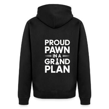 Schach-humor-liebhaber Lustige Schachmatt- Und - Unisex Premium Bio Zip Hoodie - Schwarz - Hinten - Nico (187cm)