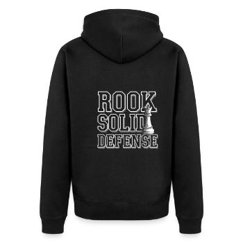 Schach-humor-liebhaber Lustige Schachmatt- Und - Unisex Premium Bio Zip Hoodie - Schwarz - Hinten - Nico (187cm)