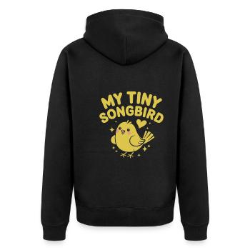 Pet, canary, owner, bird lover and - Unisex Premium Organic Zip Hoodie - black - Back - Nico (187cm)