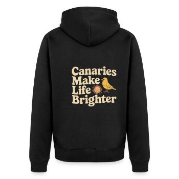 Pet, canary, owner, bird lover and - Unisex Premium Organic Zip Hoodie - black - Back - Nico (187cm)