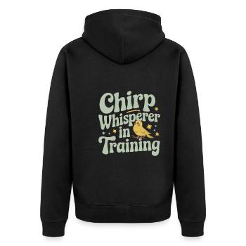 Pet, canary, owner, bird lover and - Unisex Premium Organic Zip Hoodie - black - Back - Nico (187cm)