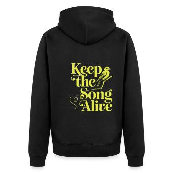Pet, canary, owner, bird lover and - Unisex Premium Organic Zip Hoodie - black - Back - Nico (187cm)