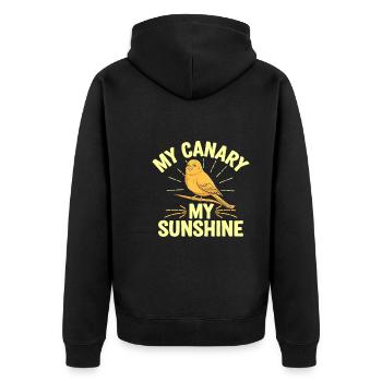 Pet, canary, owner, bird lover and - Unisex Premium Organic Zip Hoodie - black - Back - Nico (187cm)