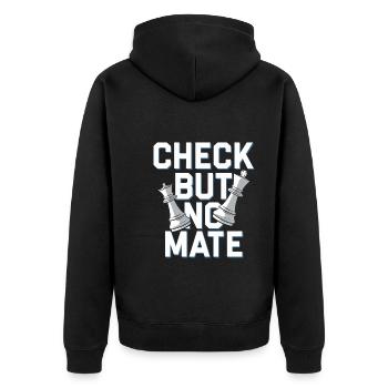 Chess Revival Movement Chess Lover Strategic - Unisex Premium Bio Zip Hoodie - Schwarz - Hinten - Nico (187cm)