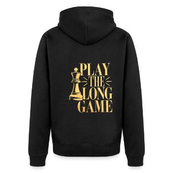 Chess Revival Movement Chess Lover Strategic - Unisex Premium Organic Zip Hoodie - black - Back - Nico (187cm)
