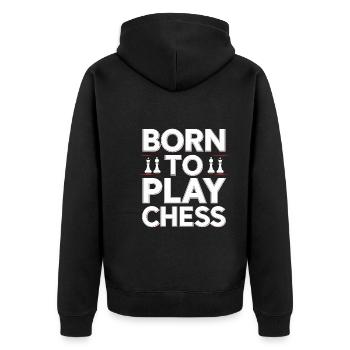 Chess Revival Movement Chess Lover Strategic - Unisex Premium Organic Zip Hoodie - black - Back - Nico (187cm)