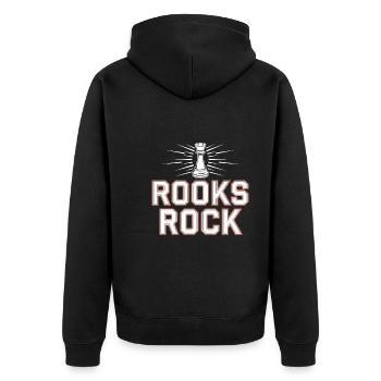 Chess Revival Movement Chess Lover Strategic - Unisex Premium Organic Zip Hoodie - black - Back - Nico (187cm)