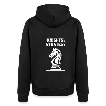 Chess Revival Movement Chess Lover Strategic - Unisex Premium Bio Zip Hoodie - Schwarz - Hinten - Nico (187cm)