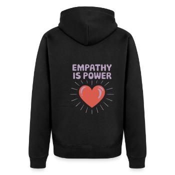 Emotional Intelligence Empathy Advocate Mindful - Unisex Premium Organic Zip Hoodie - black - Back - Nico (187cm)