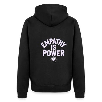 Emotional Intelligence Empathy Advocate Mindful - Unisex Premium Organic Zip Hoodie - black - Back - Nico (187cm)