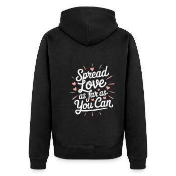 Emotional Intelligence Empathy Advocate Mindful - Unisex Premium Organic Zip Hoodie - black - Back - Nico (187cm)