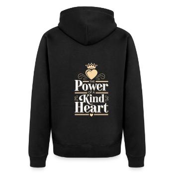 Emotional Intelligence Empathy Advocate Mindful - Unisex Premium Organic Zip Hoodie - black - Back - Nico (187cm)