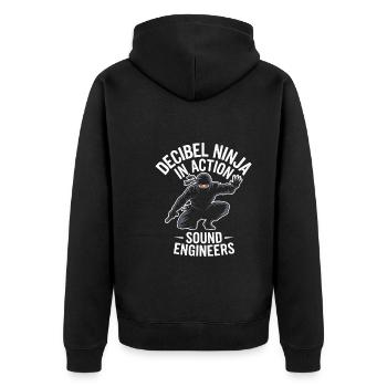 Sound Engineer Studio Life Audio Mixing And Music - Unisex Premium Bio Zip Hoodie - Schwarz - Hinten - Nico (187cm)
