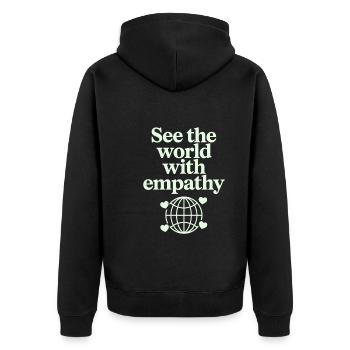 Emotional Intelligence Empathy Advocate Mindful - Unisex Premium Organic Zip Hoodie - black - Back - Nico (187cm)