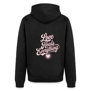Emotional Intelligence Empathy Advocate Mindful - Unisex Premium Organic Zip Hoodie - black - Back - Nico (187cm)