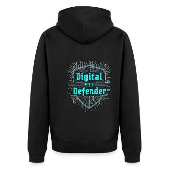 Ethisches Hacking Cybersicherheit Digitale - Unisex Premium Bio Zip Hoodie - Schwarz - Hinten - Nico (187cm)