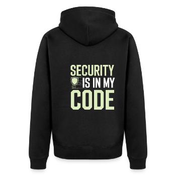 Ethisches Hacking Cybersicherheit Digitale - Unisex Premium Bio Zip Hoodie - Schwarz - Hinten - Nico (187cm)