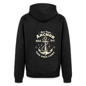 Sailors Sea Shanty Singing Ship Adventures - Unisex Premium Organic Zip Hoodie - black - Back - Nico (187cm)