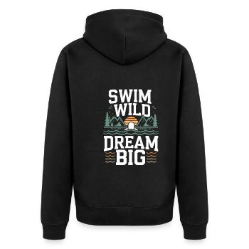 Natation sauvage Aventure en plein air et Open - Veste à capuche bio Premium Unisexe - noir - Dos - Nico (187cm)