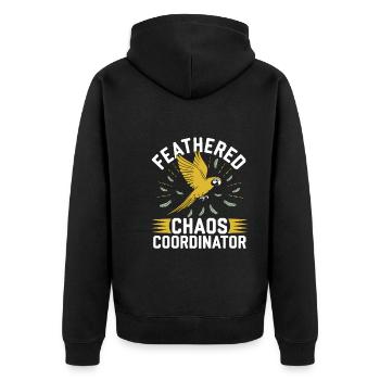 Papageienbesitzer Papageienleben Und Exotischer - Unisex Premium Bio Zip Hoodie - Schwarz - Hinten - Nico (187cm)