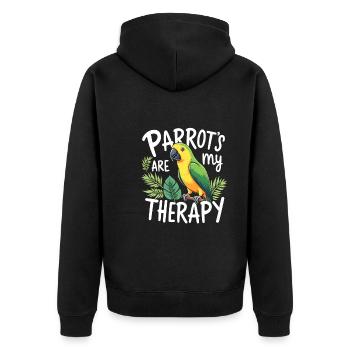 Papageienbesitzer Papageienleben Und Exotischer - Unisex Premium Bio Zip Hoodie - Schwarz - Hinten - Nico (187cm)