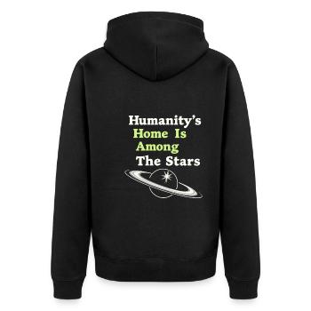 Space Exploration Cosmic Discovery - Unisex Premium Organic Zip Hoodie - black - Back - Nico (187cm)