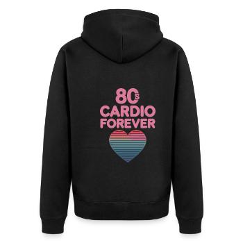80s Fitness Enthusiast Retro Workout And - Unisex Premium Organic Zip Hoodie - black - Back - Nico (187cm)
