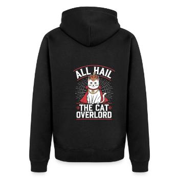 Cat Lover, Dark Humor, Naughty, - Unisex Premium Organic Zip Hoodie - black - Back - Nico (187cm)