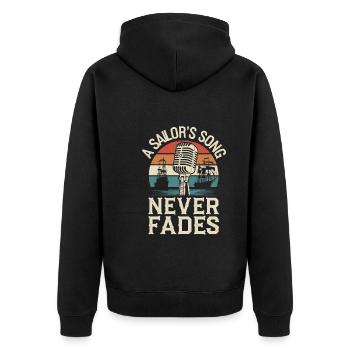 Sailors Sea Shanty Singing Ship Adventures - Unisex Premium Organic Zip Hoodie - black - Back - Nico (187cm)