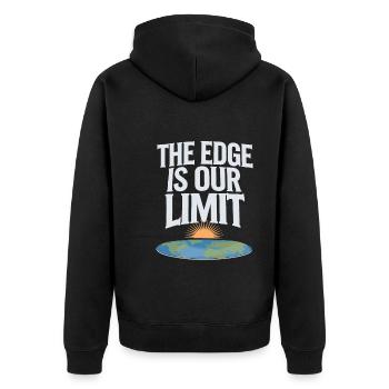 Flat Earth Satire Funny Conspiracy And - Unisex Premium Organic Zip Hoodie - black - Back - Nico (187cm)