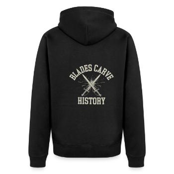 Renaissance-schwertkämpfer Hema Historisches - Unisex Premium Bio Zip Hoodie - Schwarz - Hinten - Nico (187cm)
