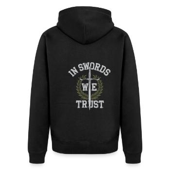 Renaissance Swordsman Hema Historical - Unisex Premium Organic Zip Hoodie - black - Back - Nico (187cm)