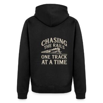 Railfan Passionné de train Amoureux des locomotives - Veste à capuche bio Premium Unisexe - noir - Dos - Nico (187cm)