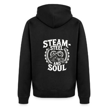 Railfan Passionné de train Amoureux des locomotives - Veste à capuche bio Premium Unisexe - noir - Dos - Nico (187cm)