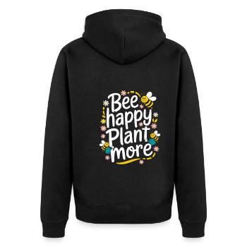 Bee-friendly gardener, pollinator, garden and - Unisex Premium Organic Zip Hoodie - black - Back - Nico (187cm)
