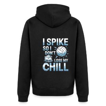 Joueur De Volley-ball Et Fan Spike Service - Veste à capuche bio Premium Unisexe - noir - Dos - Nico (187cm)