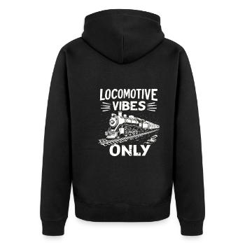 Railfan Passionné de train Amoureux des locomotives - Veste à capuche bio Premium Unisexe - noir - Dos - Nico (187cm)