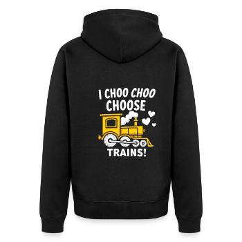 Railfan Passionné de train Amoureux des locomotives - Veste à capuche bio Premium Unisexe - noir - Dos - Nico (187cm)