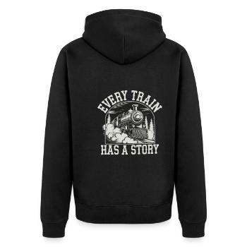 Railfan Passionné de train Amoureux des locomotives - Veste à capuche bio Premium Unisexe - noir - Dos - Nico (187cm)