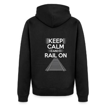 Railfan Passionné de train Amoureux des locomotives - Veste à capuche bio Premium Unisexe - noir - Dos - Nico (187cm)