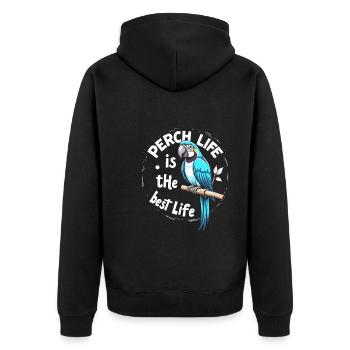 Papageienbesitzer Papageienleben Und Exotischer - Unisex Premium Bio Zip Hoodie - Schwarz - Hinten - Nico (187cm)