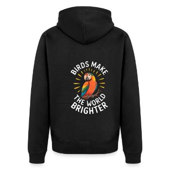 Papageienbesitzer Papageienleben Und Exotischer - Unisex Premium Bio Zip Hoodie - Schwarz - Hinten - Nico (187cm)